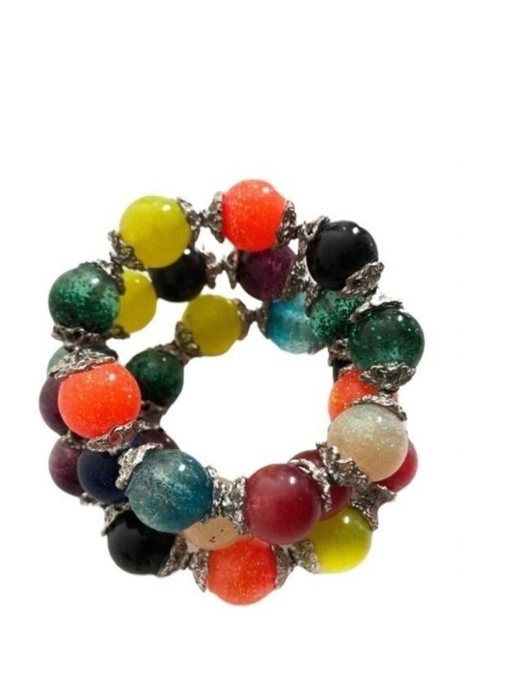 Resin Memory Wire BUBBLE Ball Bracelet Handmade